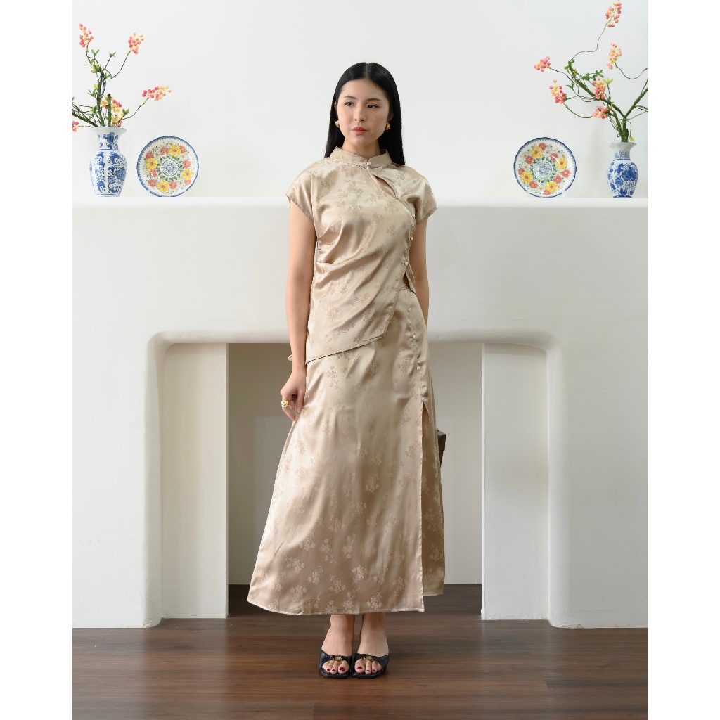 IWEARGRACIE - Hua Satin Set / Setelan Rok Satin / Atasan Imlek / Setelan Rok CNY /Atasan CNY