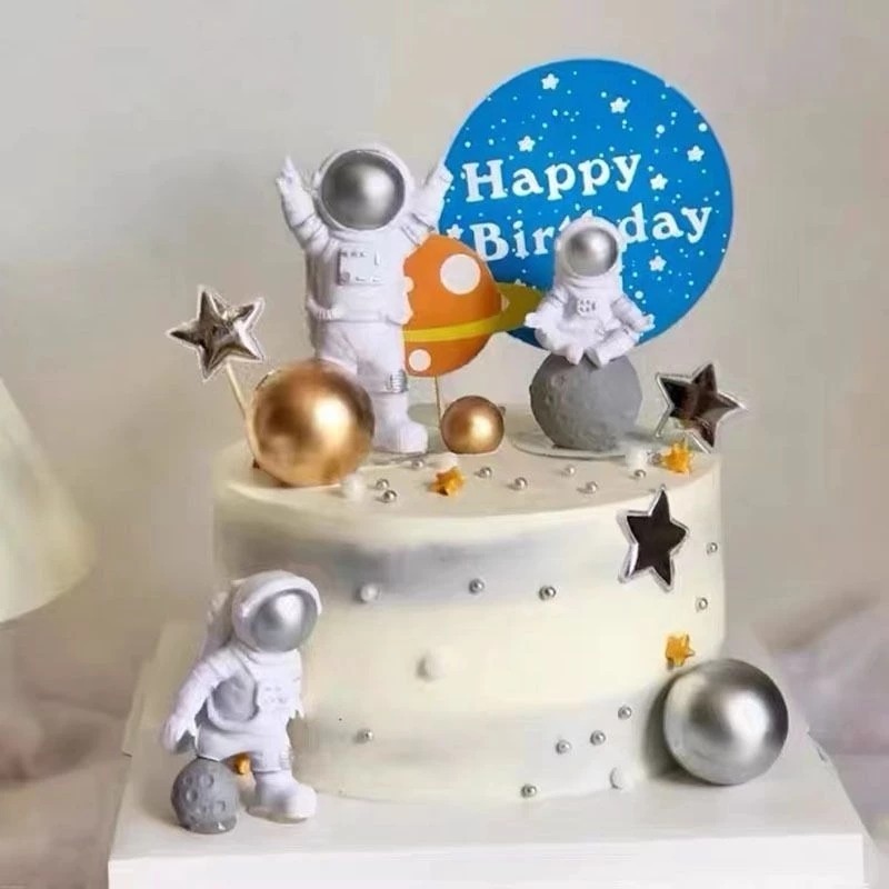 Topper Cake Astronot Luar Angkasa / Dekorasi Ulang Tahun Tema Astronot