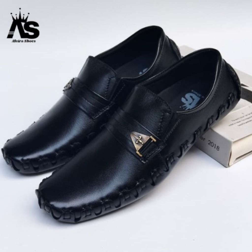 Sepatu Casual pria kulit sapi Asli, sepatu Slipon pria kulit sapi asli, sepatu Mocasin pria kulit sa