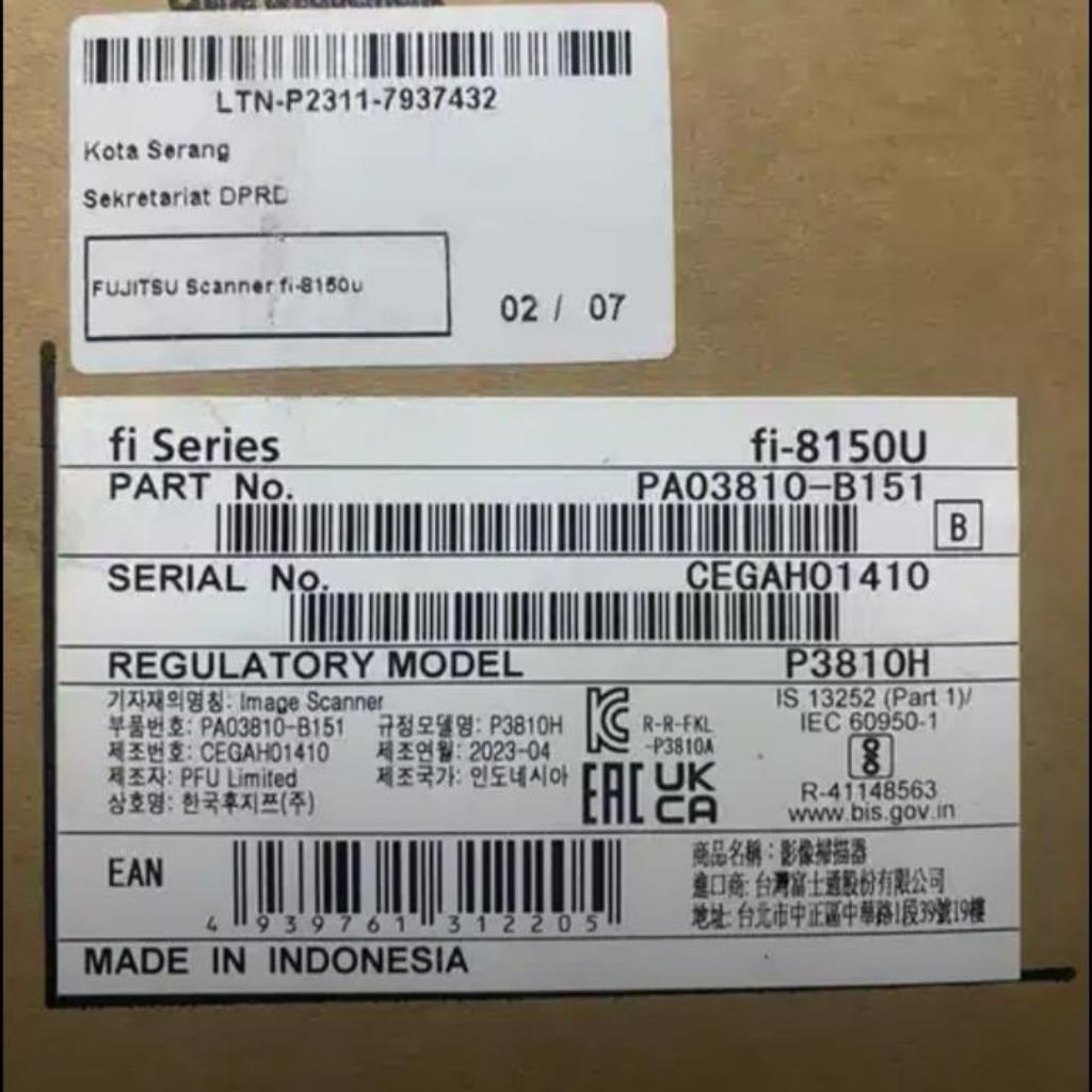 Scanner Fujitsu Fi-8150U / Fi-8150 / Fi-8150