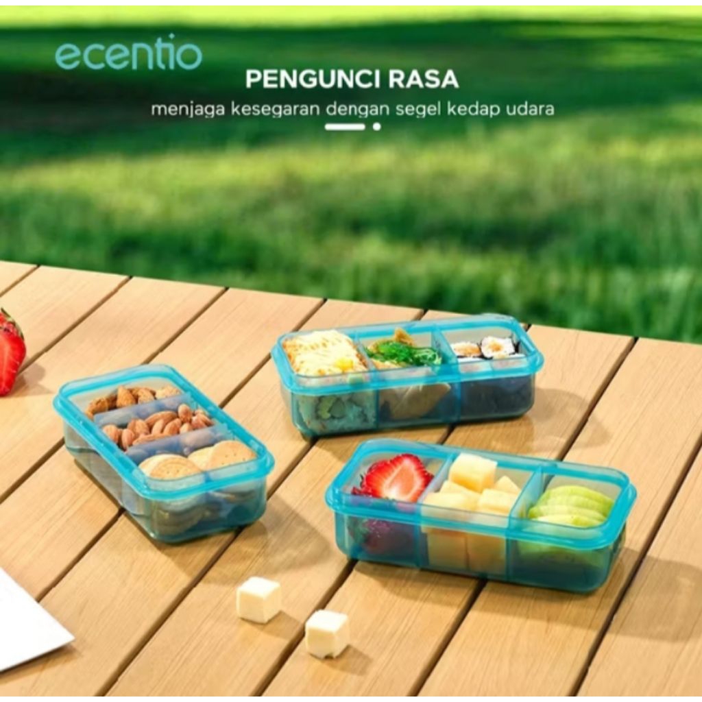 Ecentio kotak makan 3 sekat anti tumpah