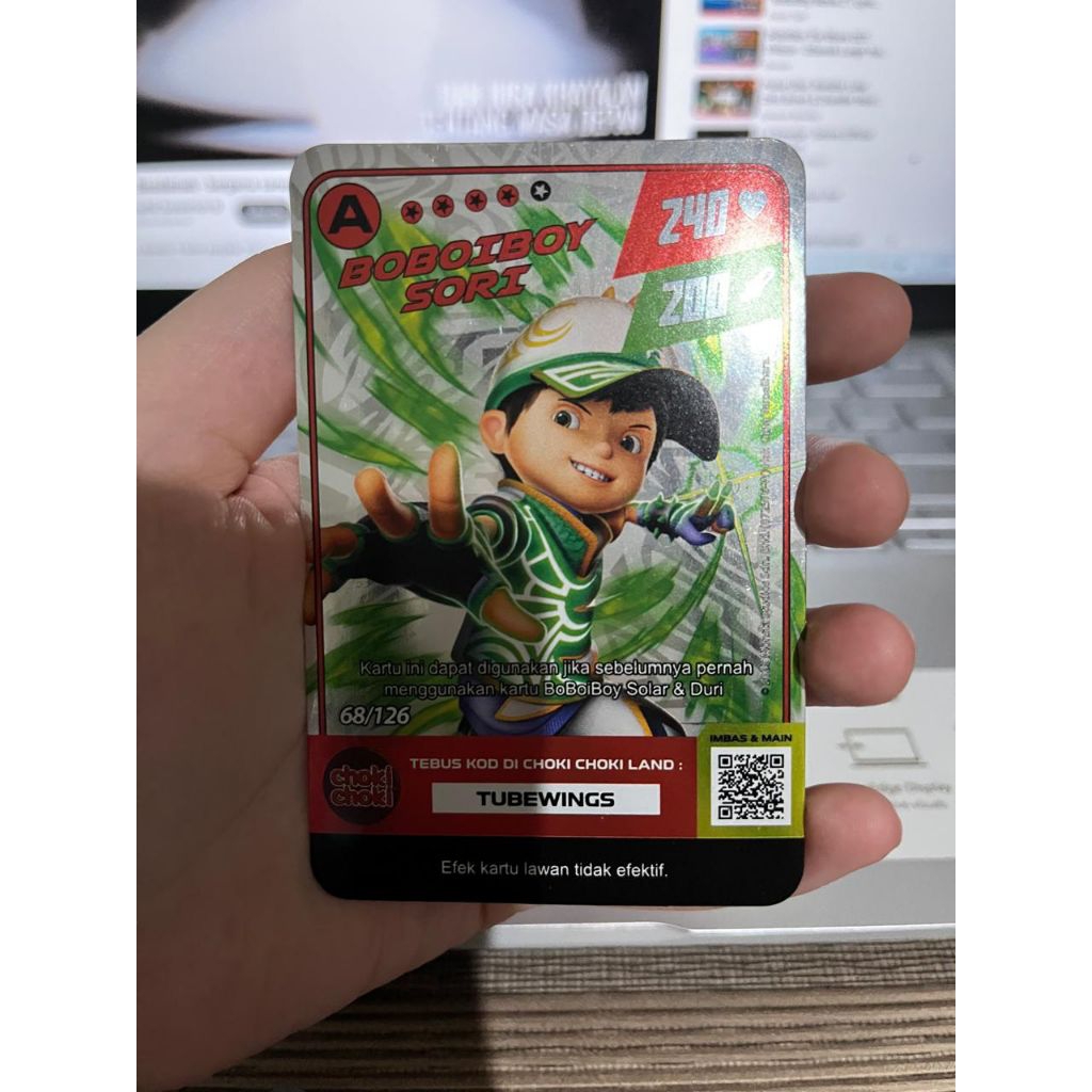 Kartu Foil Hologram BoBoiBoy Sori Choki Choki Batch 1