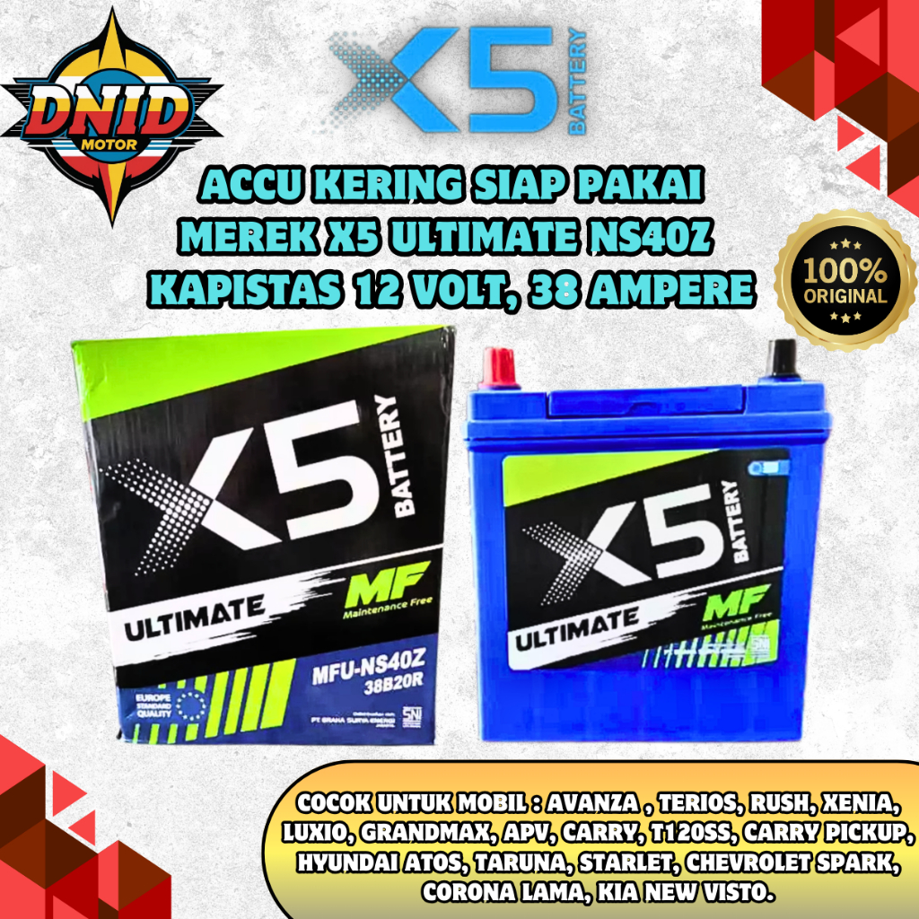 AKI MOBIL DAIHATSU XENIA , TERIOS ALL TYPE, LUXIO, GRANDMAX, FEROZA, NEO ZEBRA NS40Z X5 ULTIMATE MF 