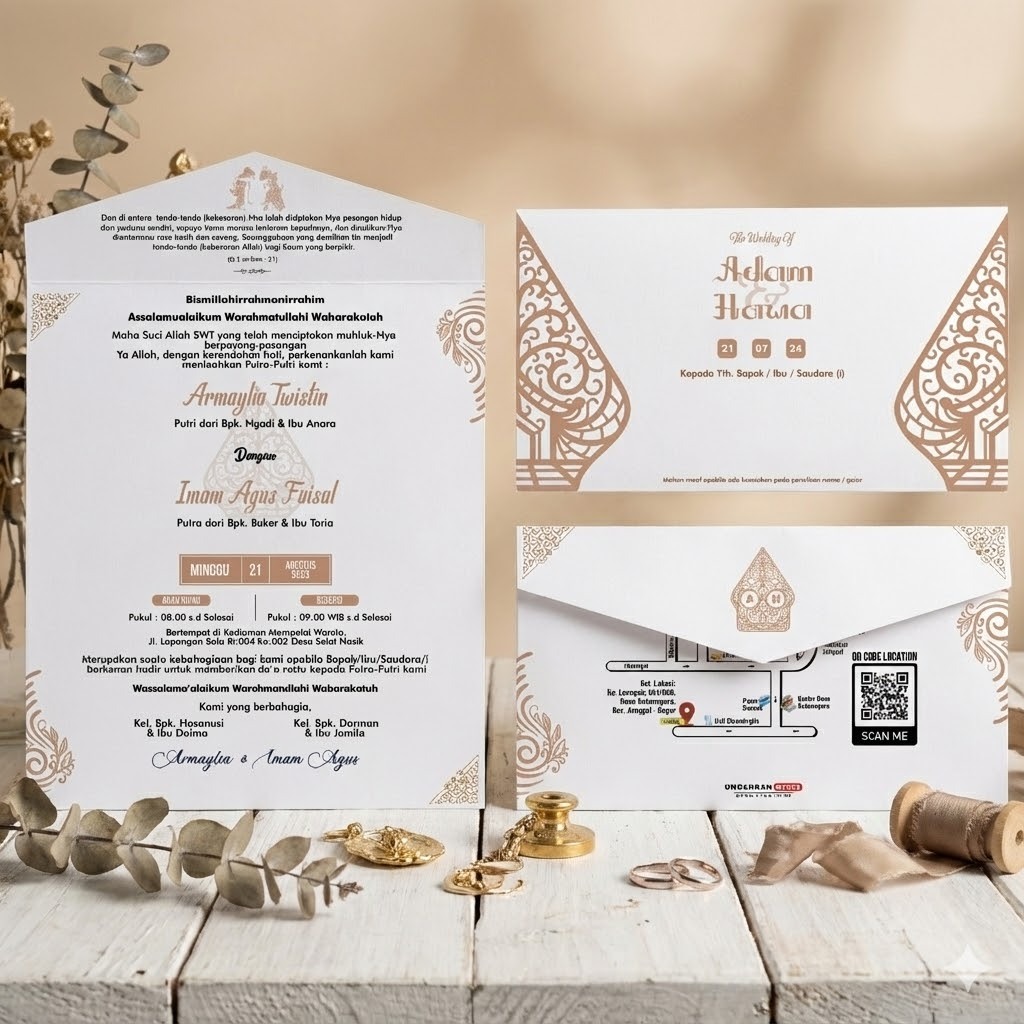 Surat undangan pernikahan wedding aesthetic semi amplop Murah elegan