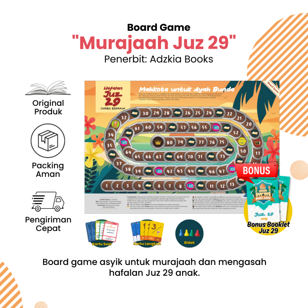Adzkiabooks Board Game Juz 29 edukasi next level hafalan juz 29 anak