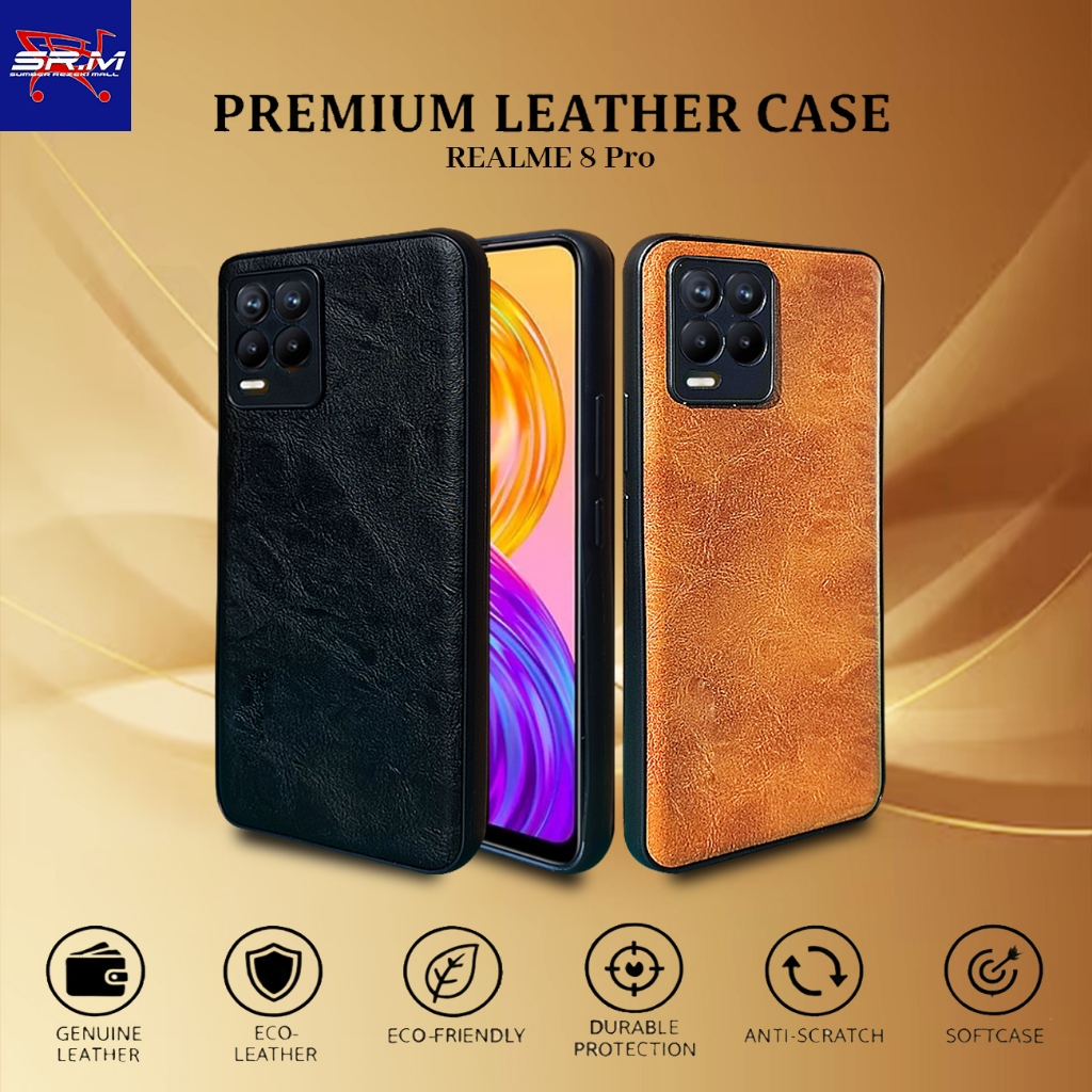 [ CUCI GUDANG ] Casing Hp Realme 8 Pro  Premium Leather Case Softcase Casing Kulit Slim Cover