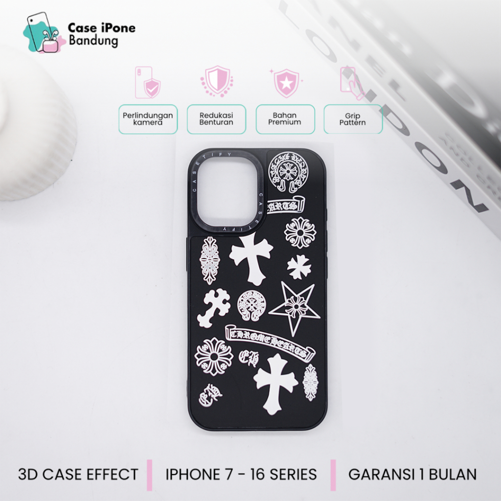 Case Hp Iphone XR 11 12 13 14 15 16 Pro Promax Mini Softcase Handphone Casing Anti Crack Chrome Hear