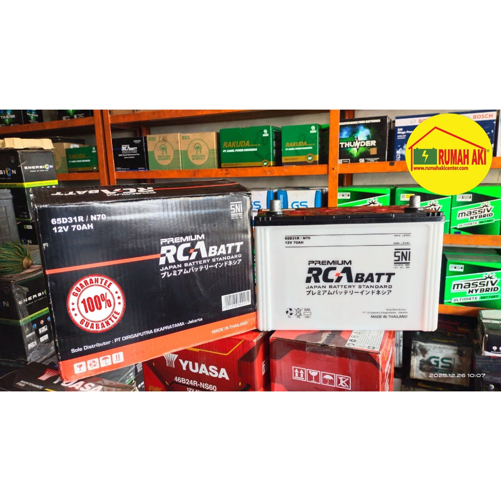 Aki Mobil RCA AM N70 65D31R 12V 70AH / Aki Basah / Aki Konvensional