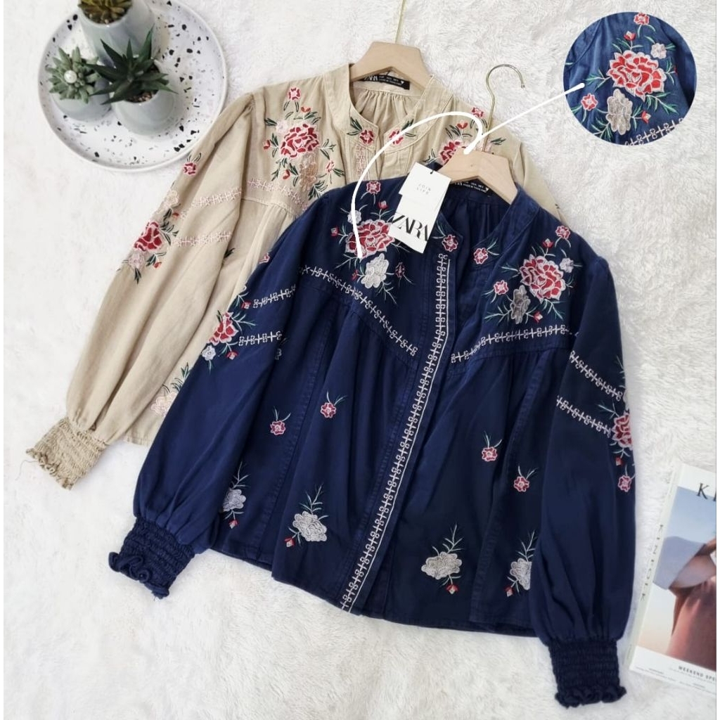 kirana atasan bordir jeans