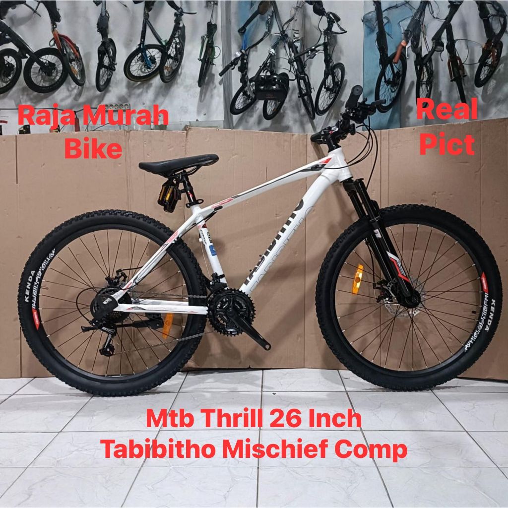 Sepeda gunung mtb 26 inch thrill tabibitho mischief comp 21 speed frame alloy