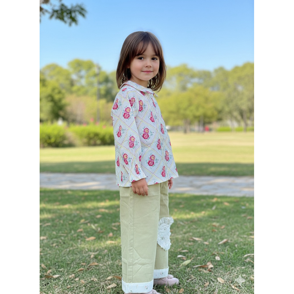 set katun dengan celana katun kulot