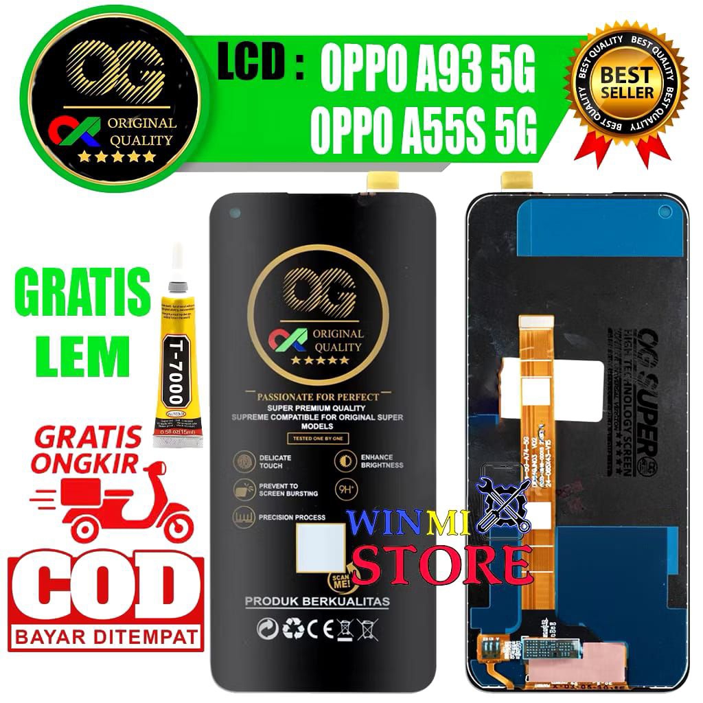 LCD OPPO A93,LCD OPPO A55s 5G OG SUPER GRATIS LEM