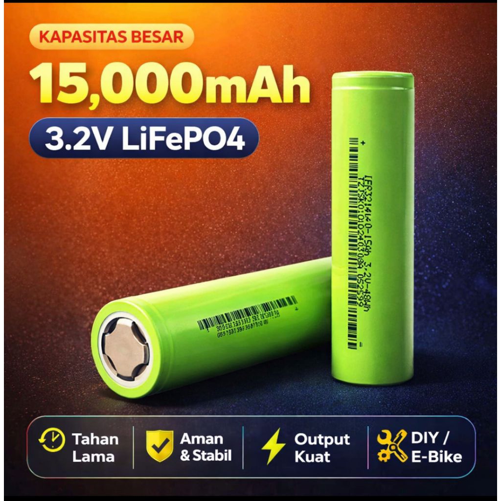 baterai lifepo4, battery lifepo4, 33140, lifepo4 15ah, lifepo4 15000mah, 3.2v battery, baterai lithi