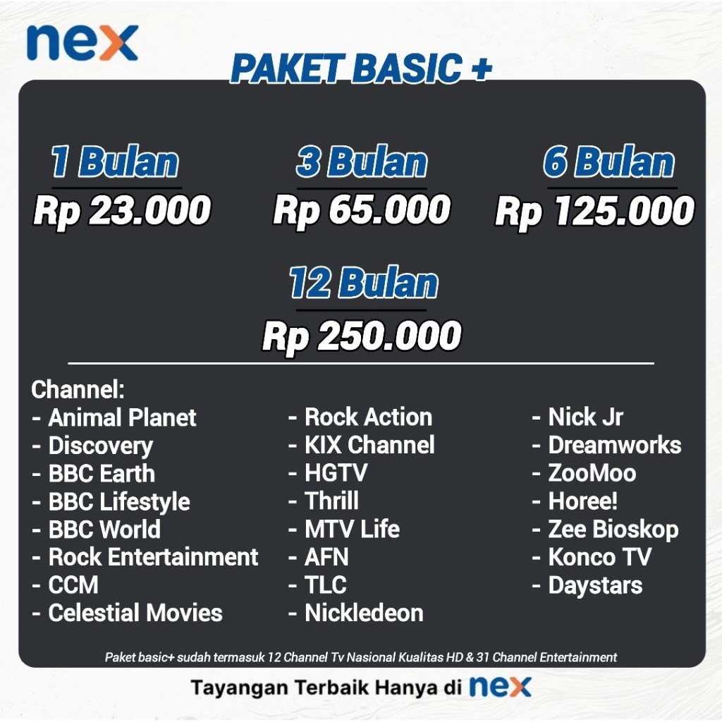 Paket basic+ nex parabola