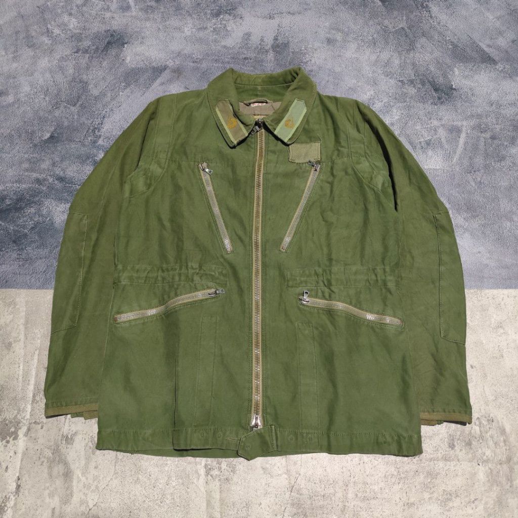 Jaket army military Vintage 1970s swedish c48 army m69 tank drivers