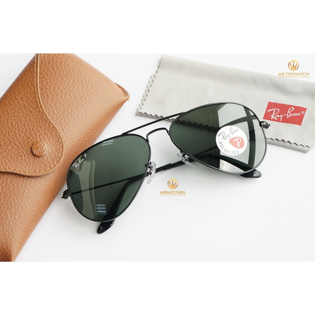 KACAMATA RAYBAN AVIATOR RB3025 HITAM POLARIZED ORIGINAL