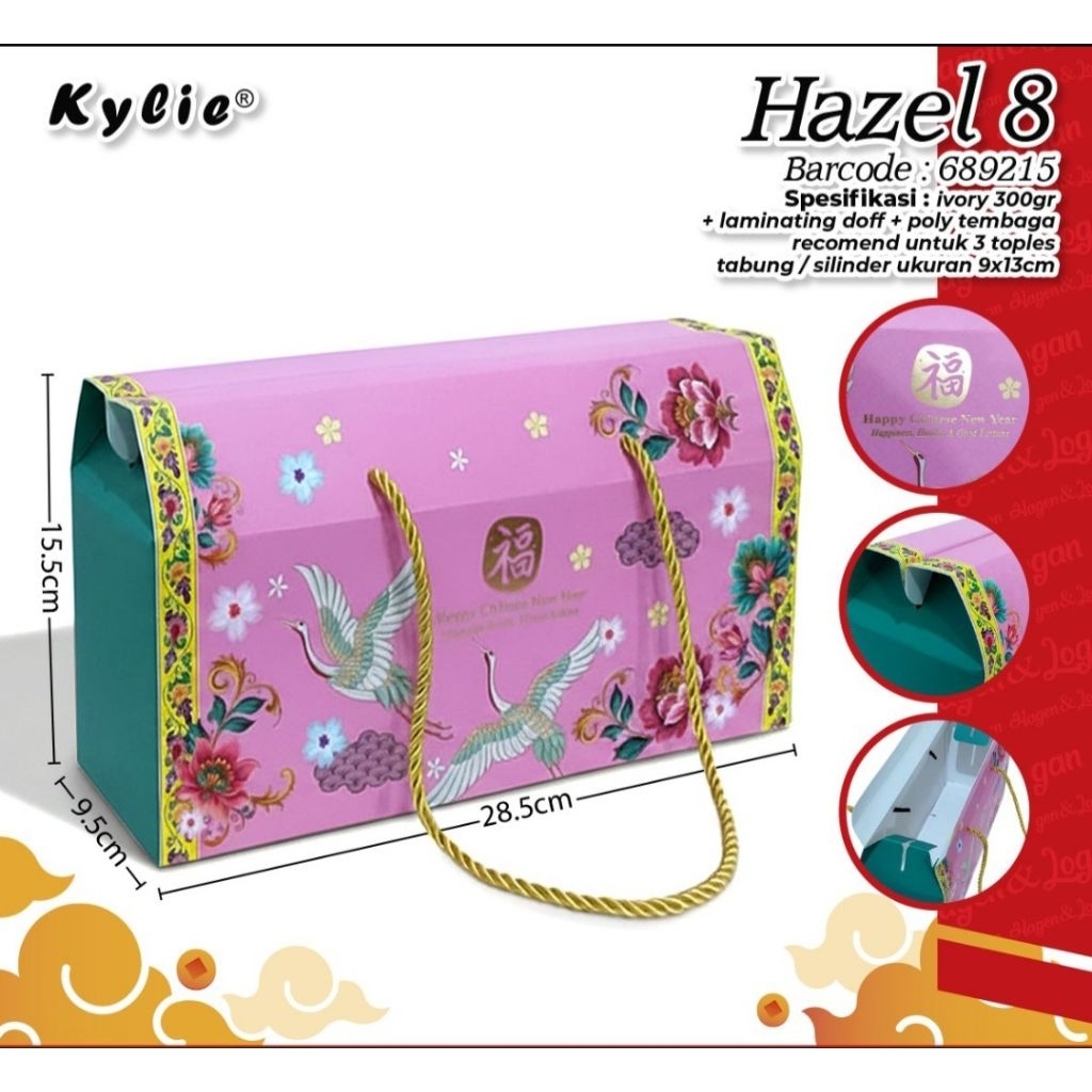 Box kue imlek box cake CNY box Hazel CNY (5pc)