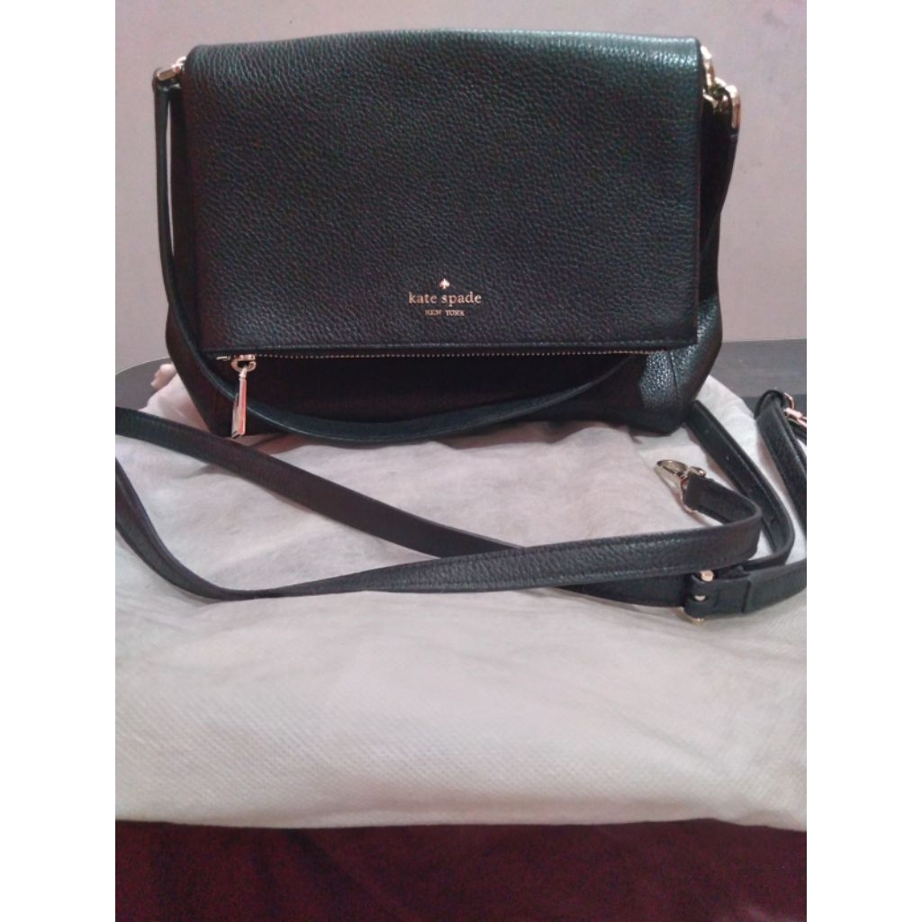 KS Leila Medium Flap Shoulder Black