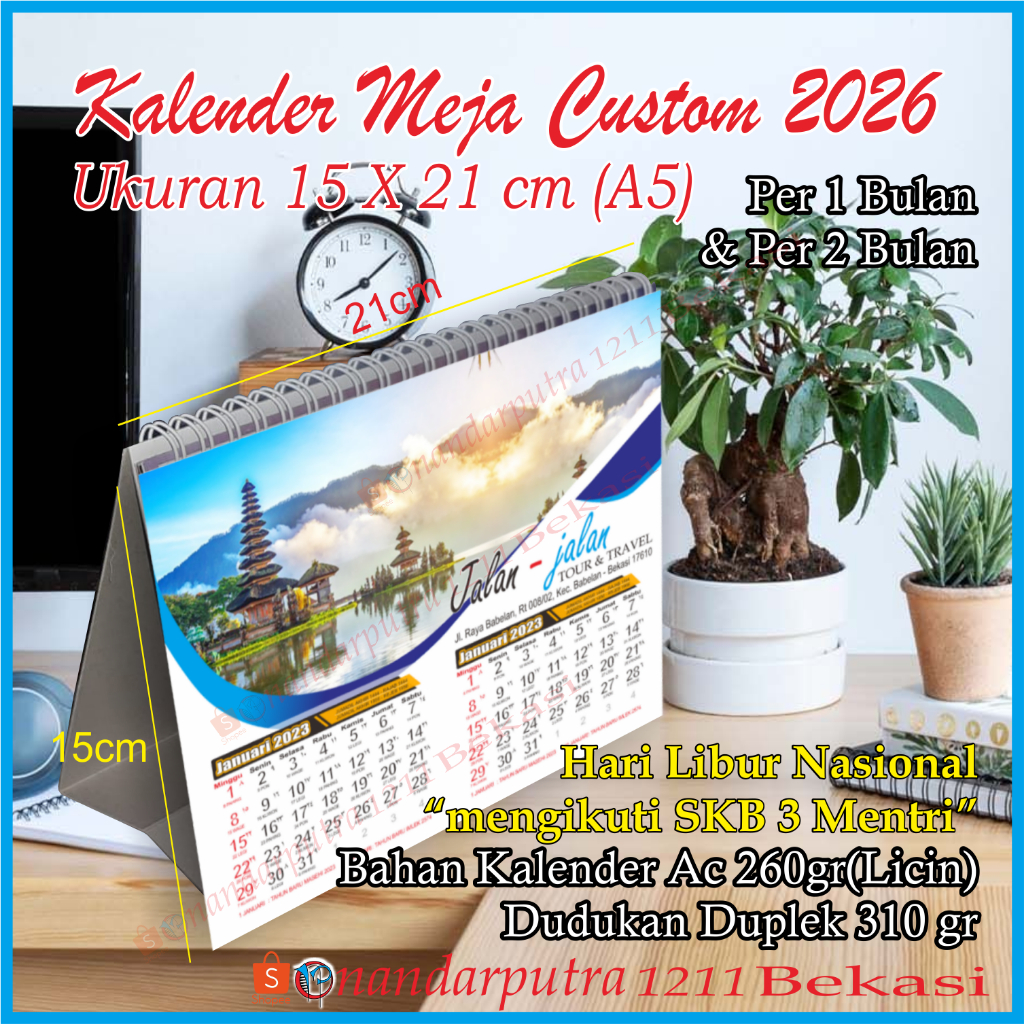 Kalender 2026/Kalender Meja Custom A5/Kalender Meja Custom Foto/Kalender Duduk Custom