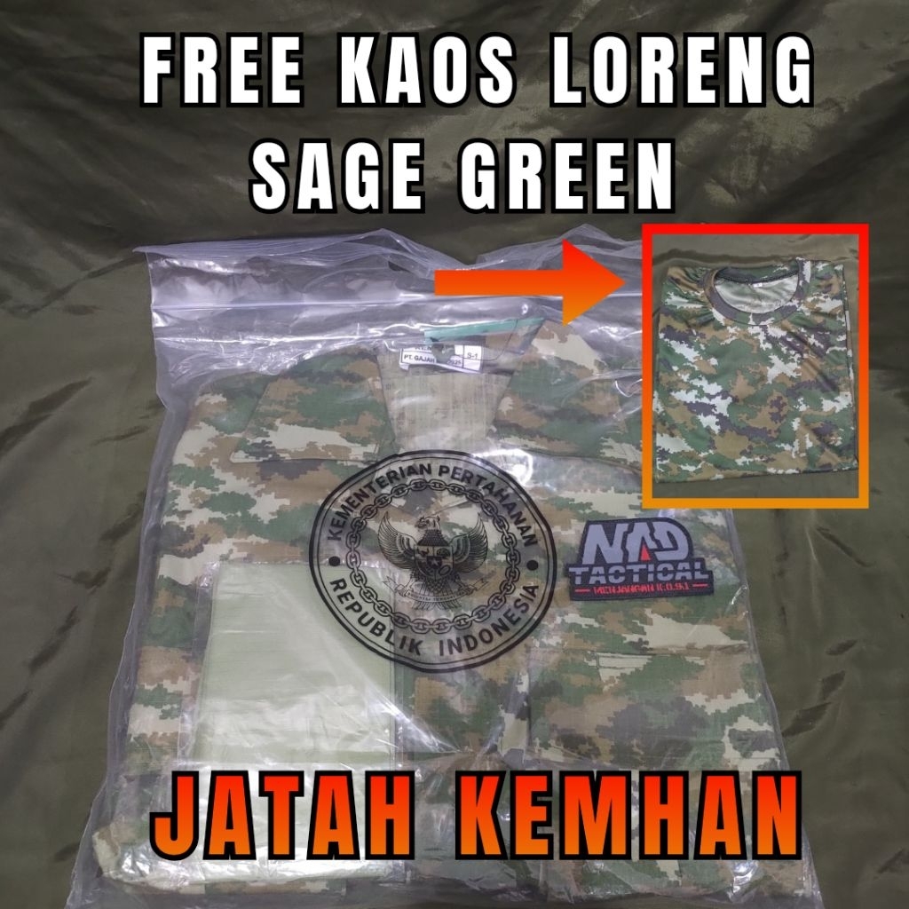 Baju PDL TNI SAGE GREN Jatah Kemhan Original terbaru 2025