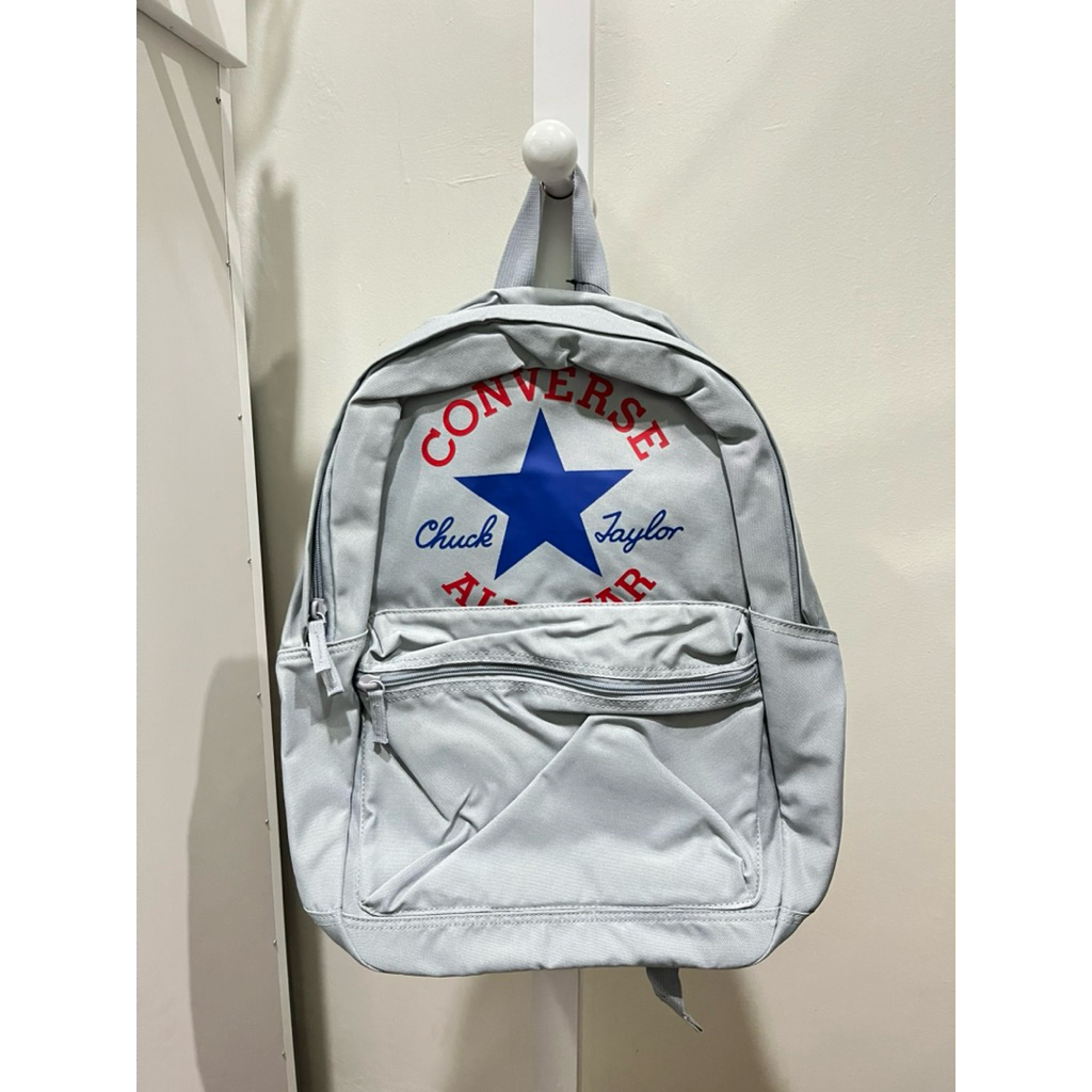 Tas Backpack/ Ransel Converse kids ada slot laptop bahan kanvas warna abu2 sale 60%