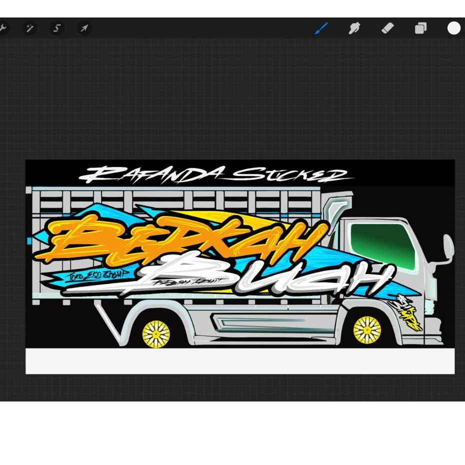 Stiker bak samping truk