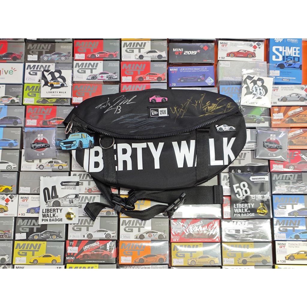NewEra x LBWK Body Bag Black New Era Liberty Walk Original Japan LB Walk Waist Sling Bag Tas Selempa