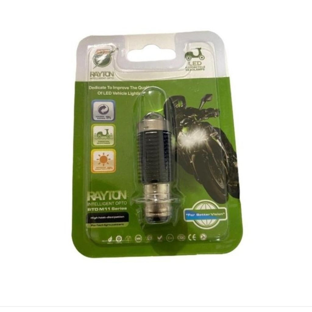 Lampu LED motor H6 laser Rayton RTD M11S putih kuning 18W original
