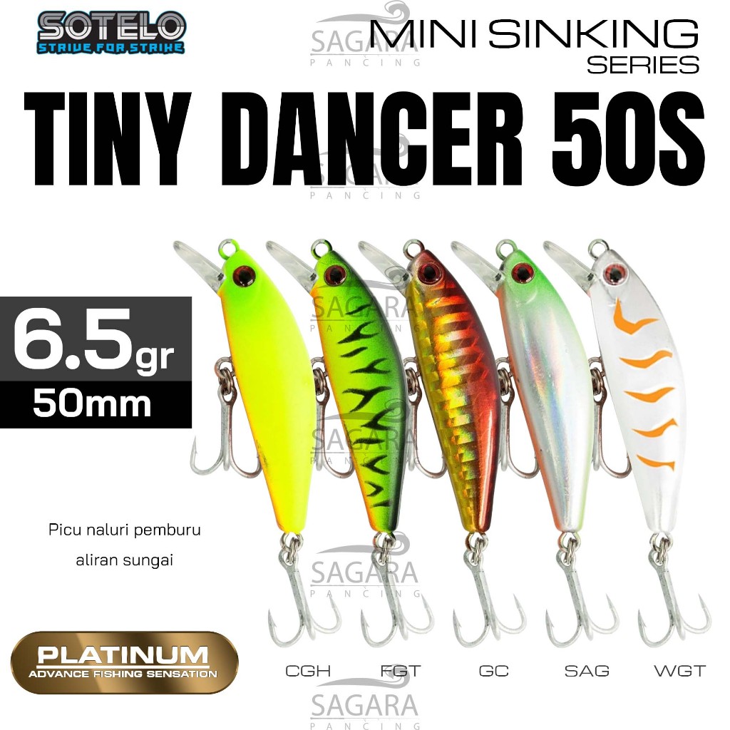 Minnow Sotelo Tiny Dancer 50s | Minnow Sinking | Minnow Tenggelam | Umpan Pancing Lure Sotelo
