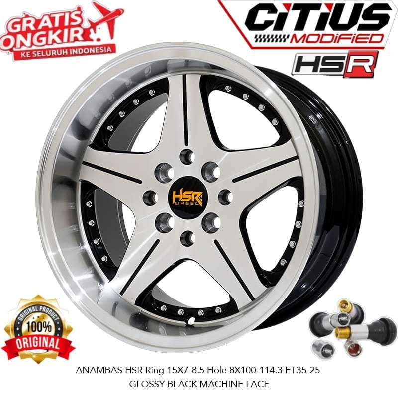 Velg HSR Ring 15 Celong Mobil Calya Avanza Kijang Datsun Vios Free Baut Racing