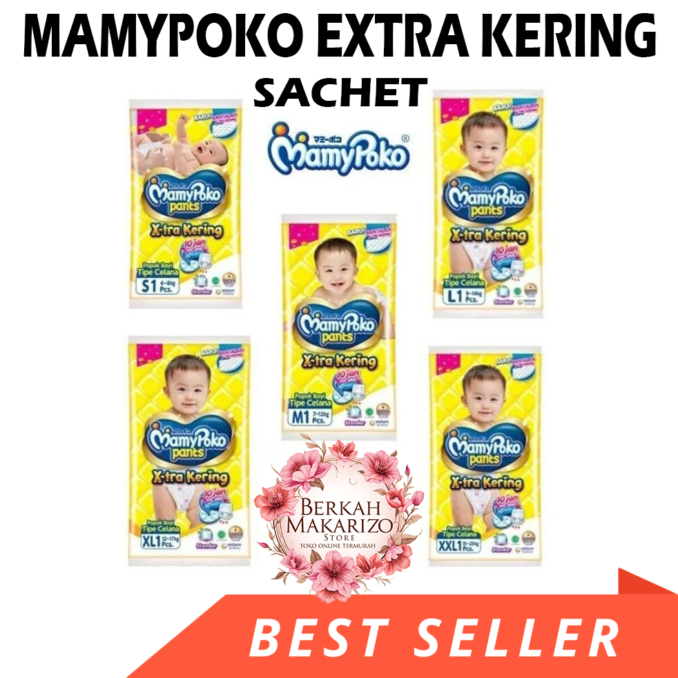 Pampers MamyPoko Pants X-TRA Kering Sachet 1 Renteng Isi 10 Pcs | Popok Bayi Original