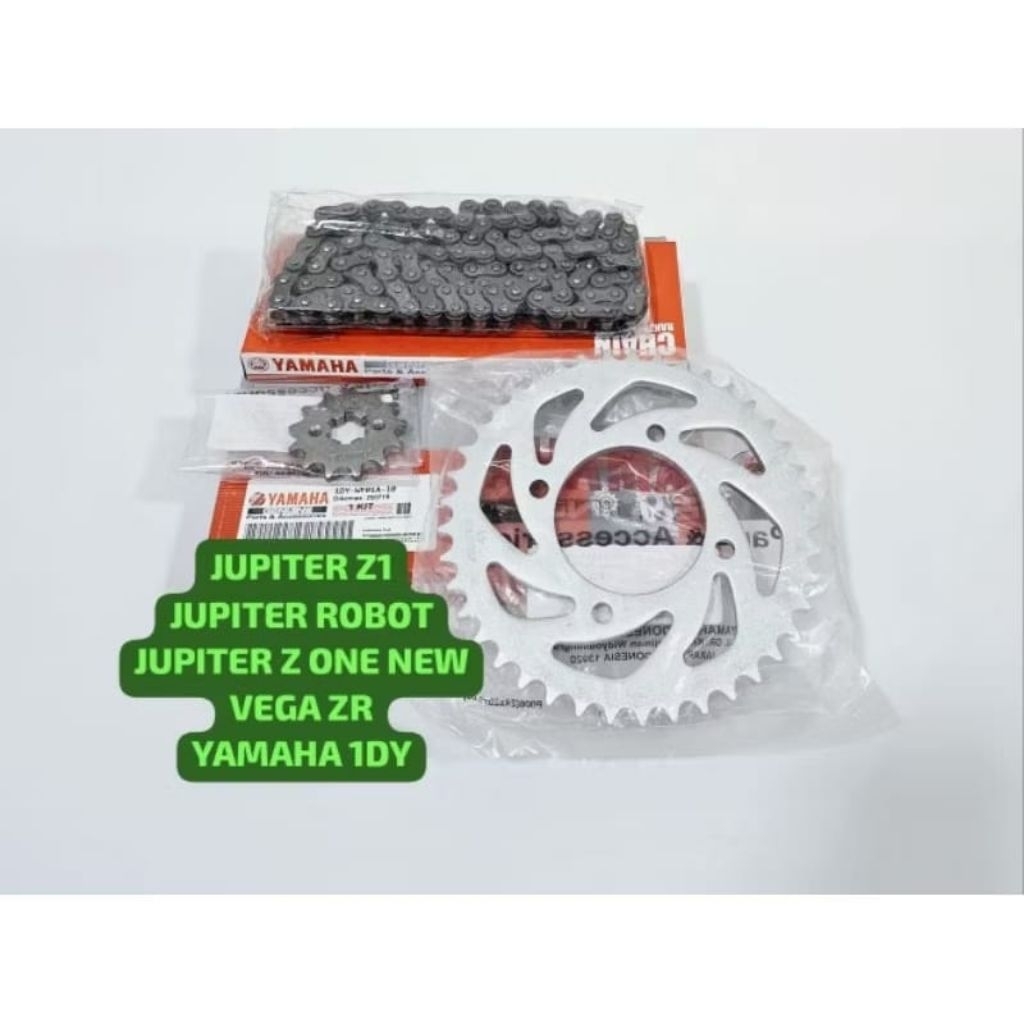 GEAR GIR SET RANTAI JUPITER Z1 Z ONE JUPITER ROBOT VEGA ZR JUPITER Z NEW 1DY SET GIR DEPAN BELAKANG