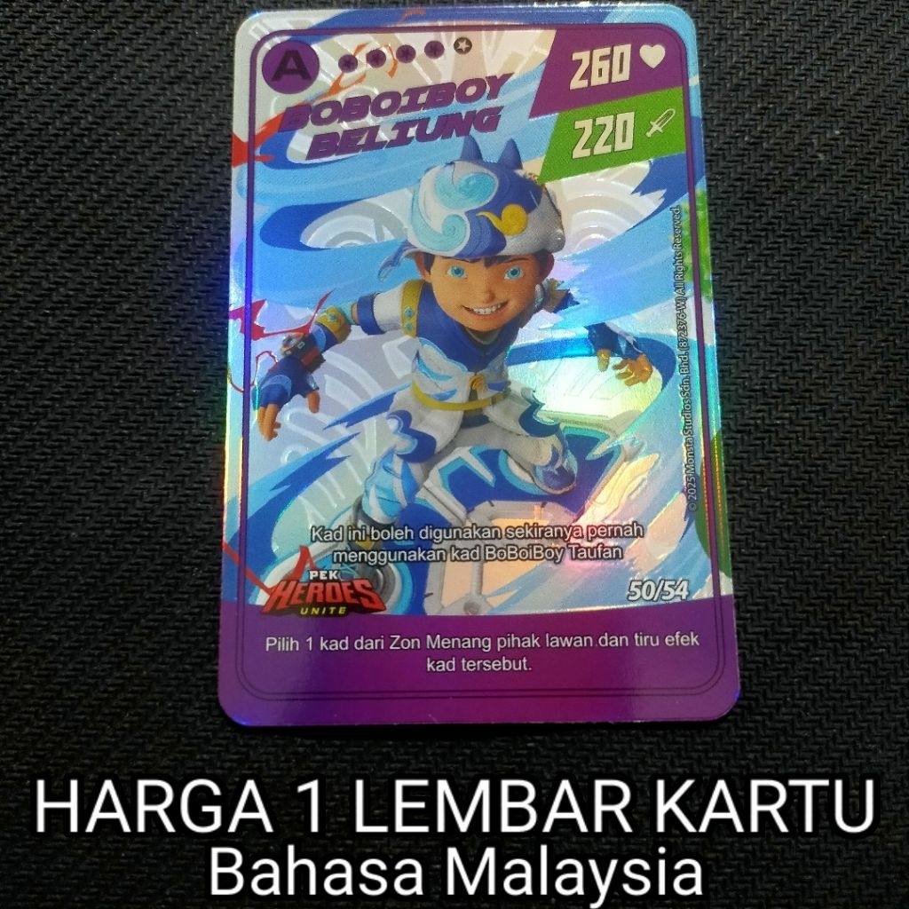 (HARGA SATU KARTU) Boboiboy Monsta Galaxy Card Boboiboy Beliung Dari Pek Heroes Unite