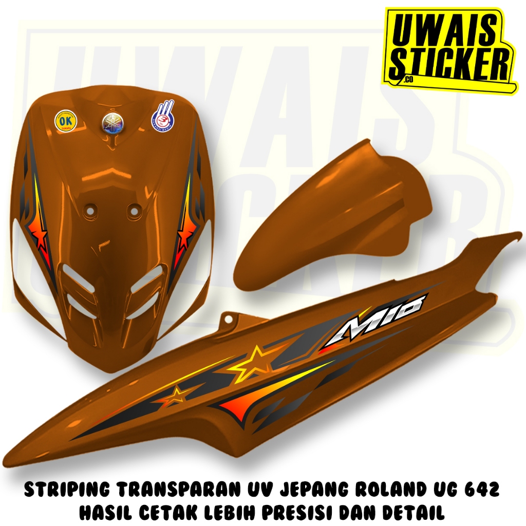 Striping Sticker Variasi Mio Sporty 2008-2012 Motif Bintang Lis Transparan Bening