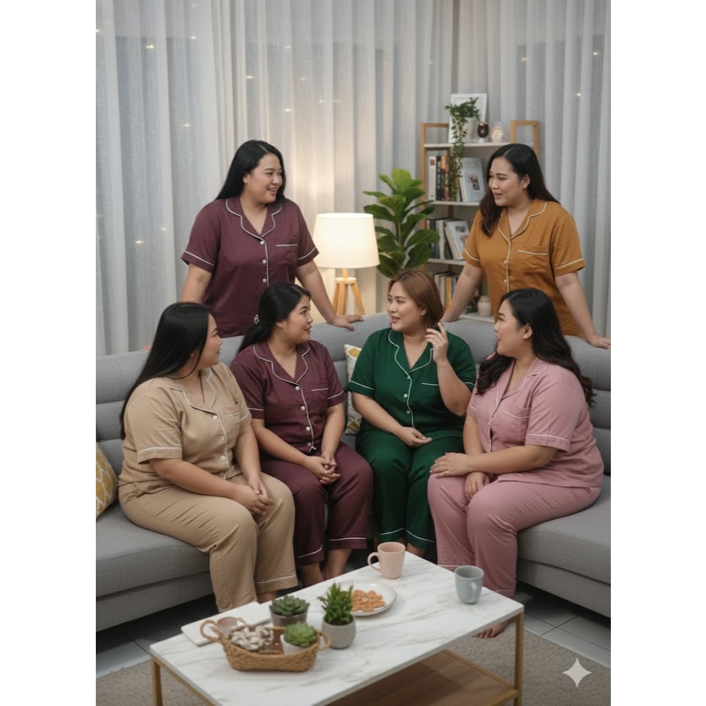 Baju Tidur Piyama Wanita Polos / Setelan Piyama Wanita Celana Panjang / Piyama CP Rayon Polos