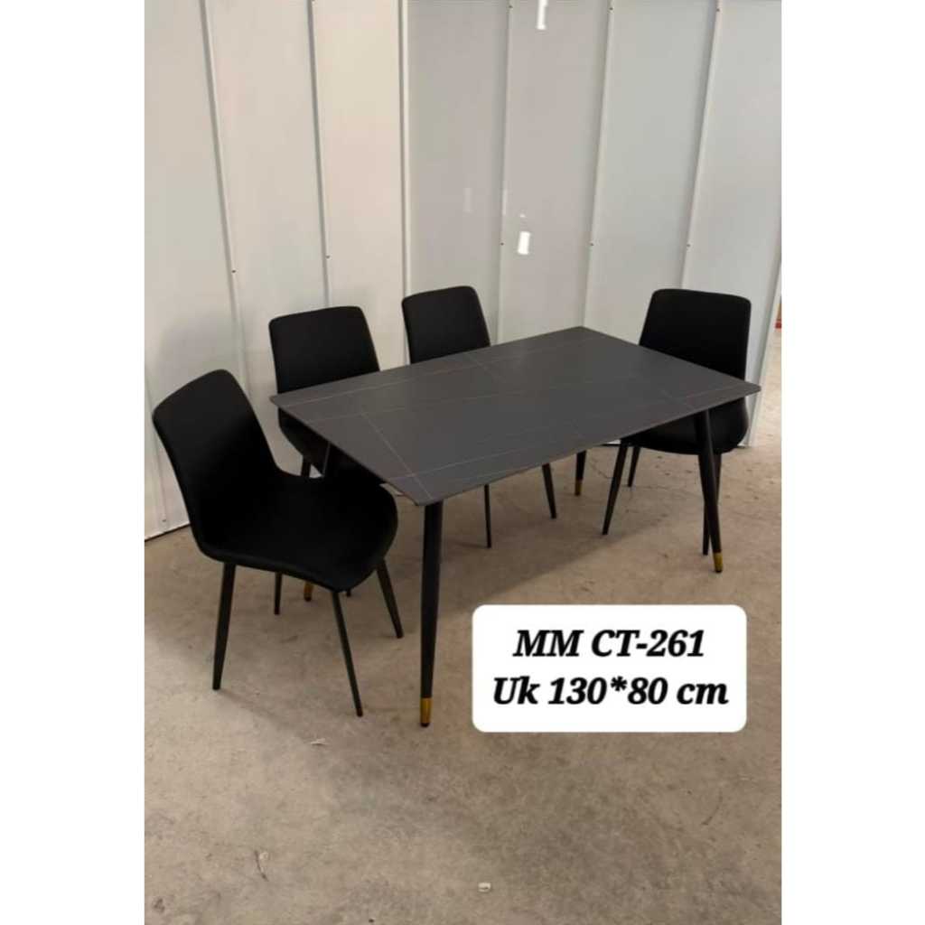 Meja Makan Set 4 KURSI Minimalis HITAM