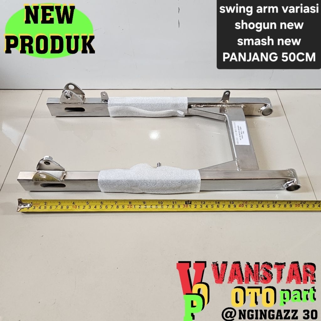 SWING ARM PANJANG 50CM PNP GRAND SHOGUN NEW 110/125 SMASH NEW TORNADO WARNA CHROME