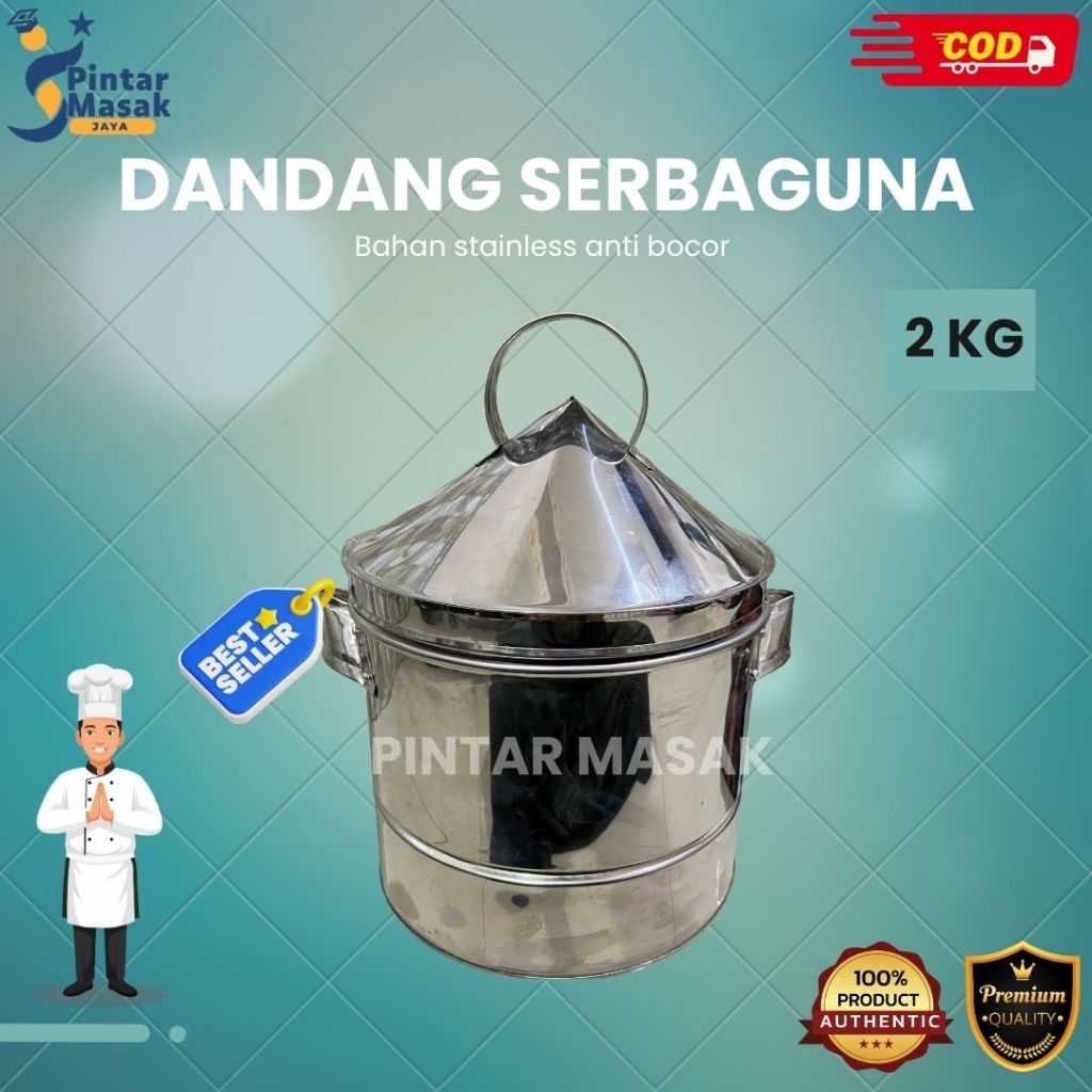 Dandang Kukus Nasi 2kg - Tahan Lama, Stainless Steel, Mudah Dibersihkan