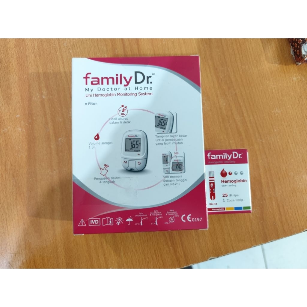 1Set Family Dr Alat Cek Hemoglobin Dan Strip
