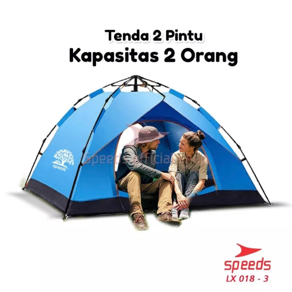 TENDA CAMPING SPEEDS 018-3 || tenda camping speeds 018-3 kapasitas 2-3 orang