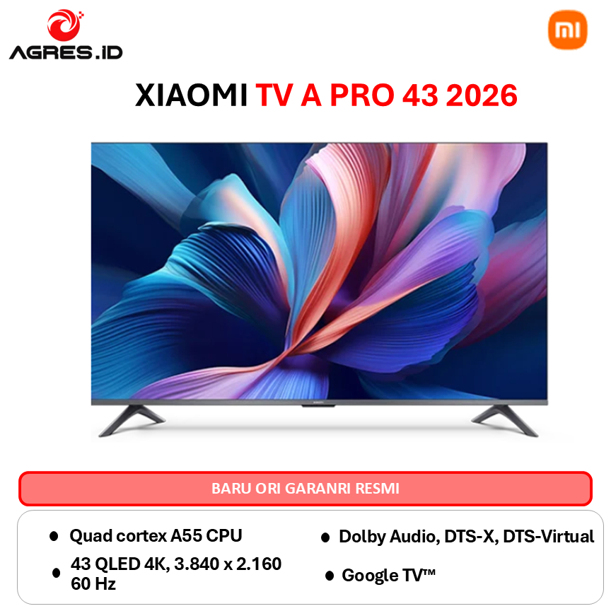 Xiaomi TV 43" A Pro 2026 QLED Google TV MITV L43MB-APID