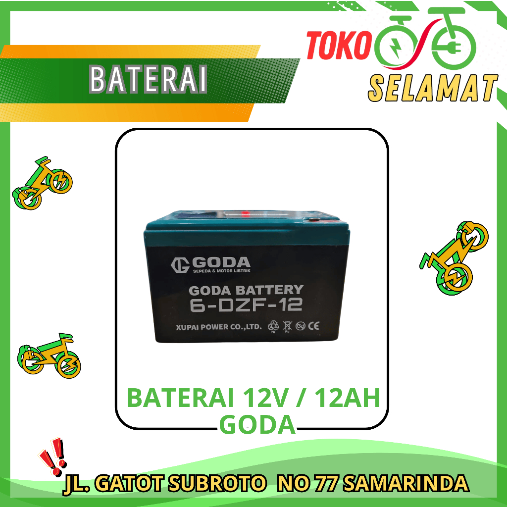 BATERAI/AKI KERING SEPEDA LISTRIK 12V 12AH  GODA