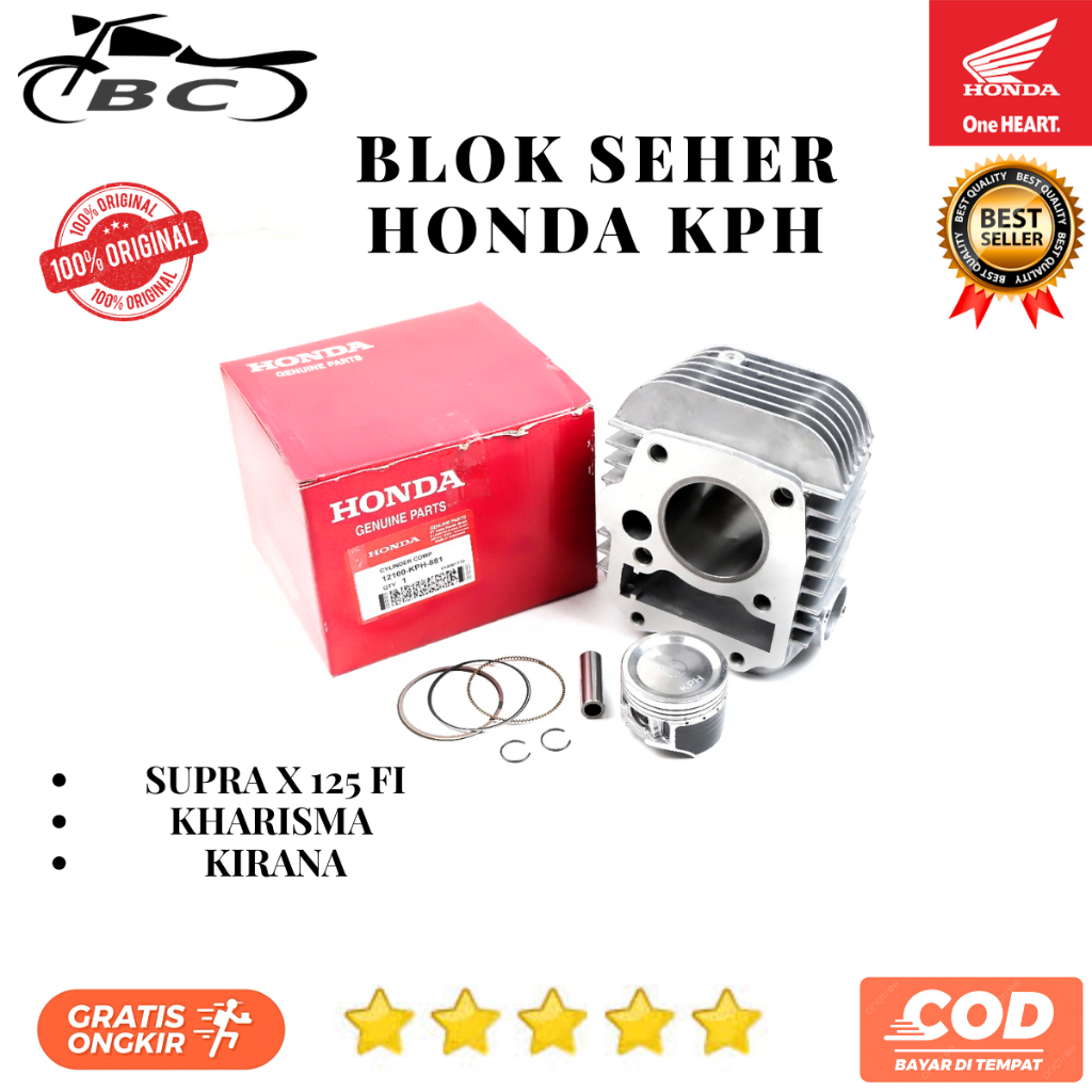 Blok Seher Supra x 125 Ori / Blok Mesin Supra x 125 / Blok Piston Honda Karisma Original Premium KPH