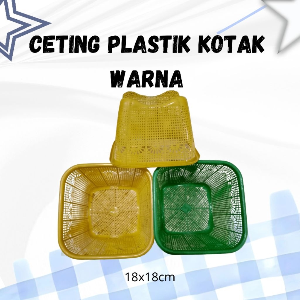 [1 lusin /12pcs] ceting plastik kotak / wakul plastik/ceting plastik warna/ cetik plastik hajatan be