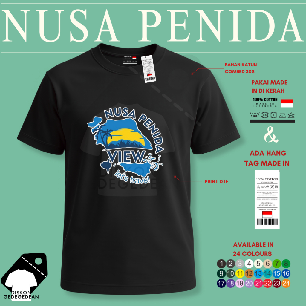 Diskongedegedean Kaos Souvenir Nusa Penida Baju Tshirt Oleh Oleh Nusa Penida Dewasa Anak Varian 2