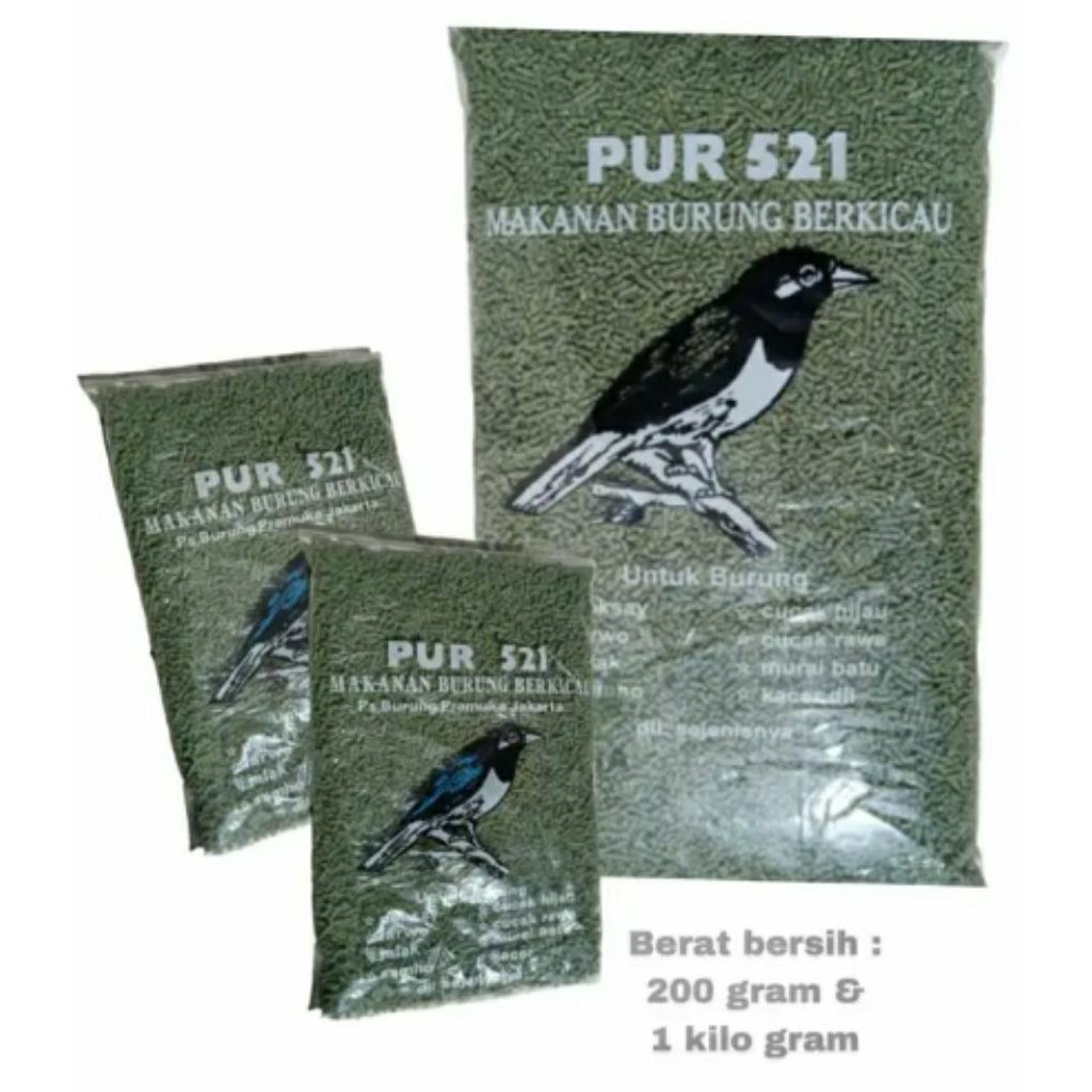 Pur burung 521 pakan burung plus vitamin lengkap Pur hijau