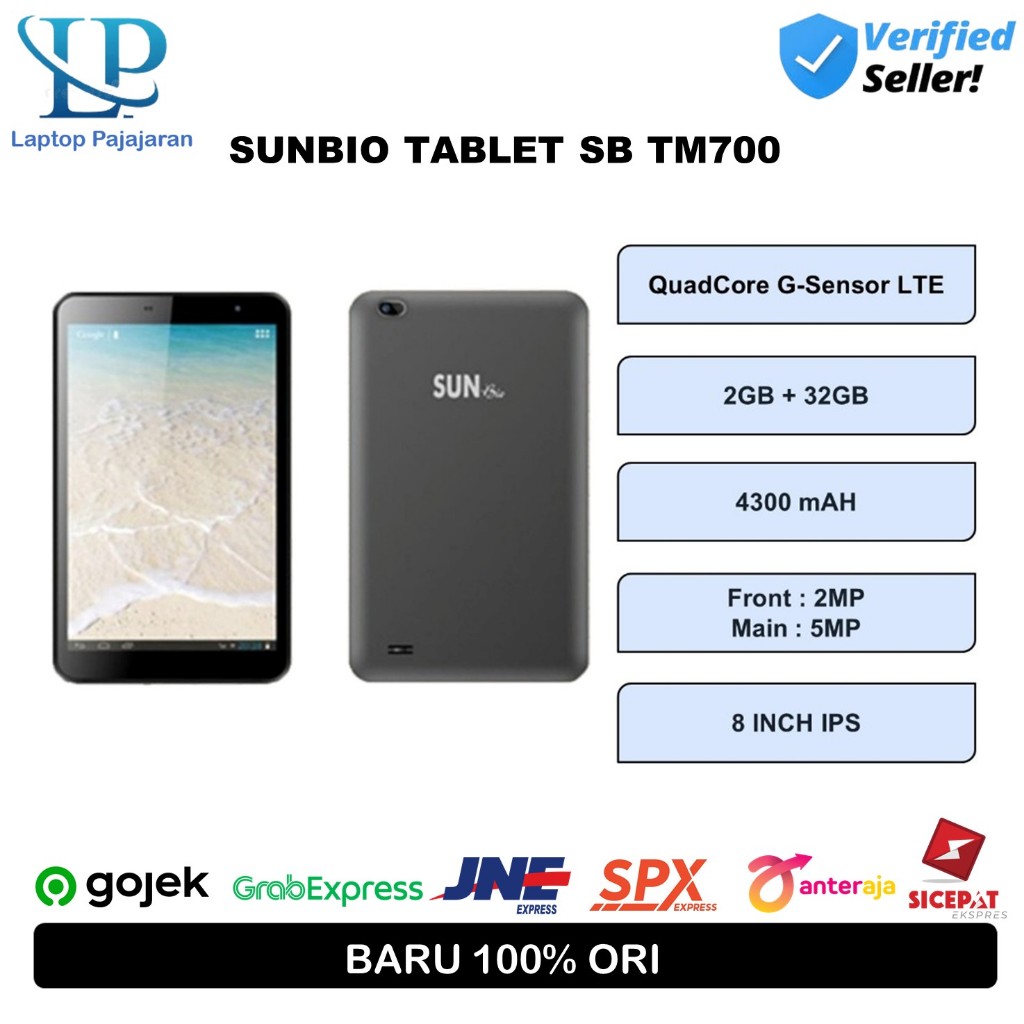 (TABLET TERMURAH) SUNBIO SB TM700 RAM 2GB ROM 32GB 8.0 4G