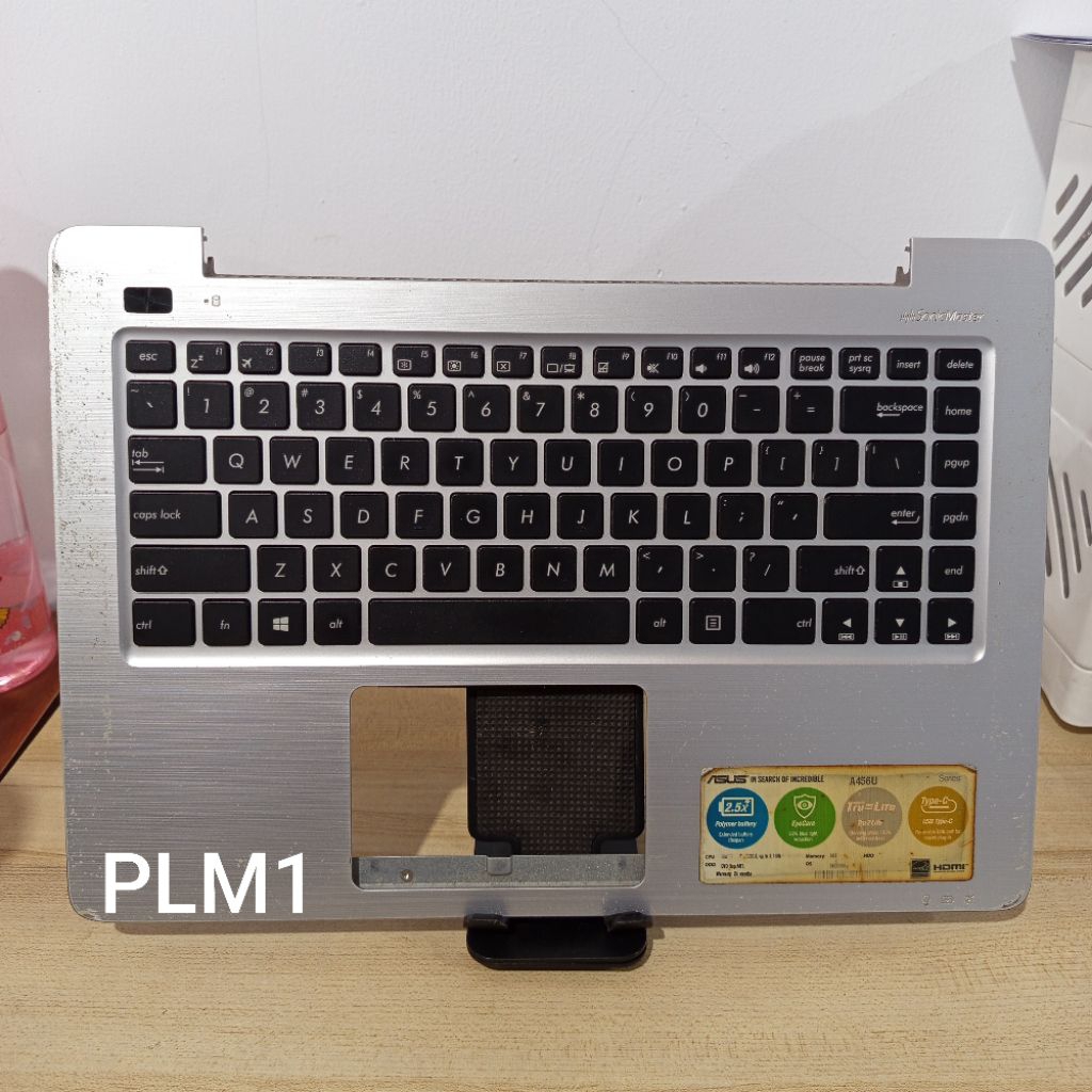 [ SILVER ] Palmrest Asus A456U X456U Normal Tested Seken Original [ frame cover casing case kesing k