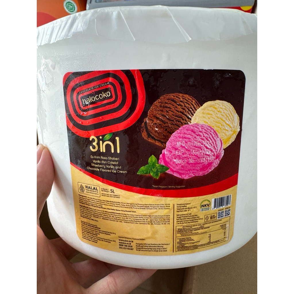 Aice Ice Cream Bucket 3in1 5 Liter / Es Krim Aice Halocoko Buket 3 in 1 5liter