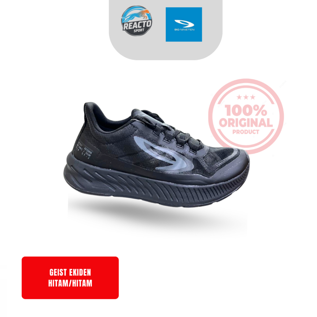 Sepatu Running Nineten Geist Ekiden Original-Hitam/Hitam